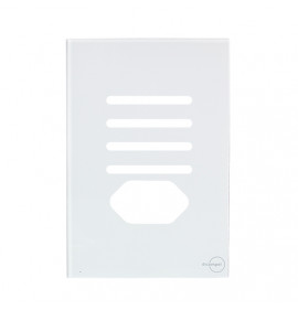 Placa P/ 4 Interruptores + Tomada (especial) - Novara Glass Branco